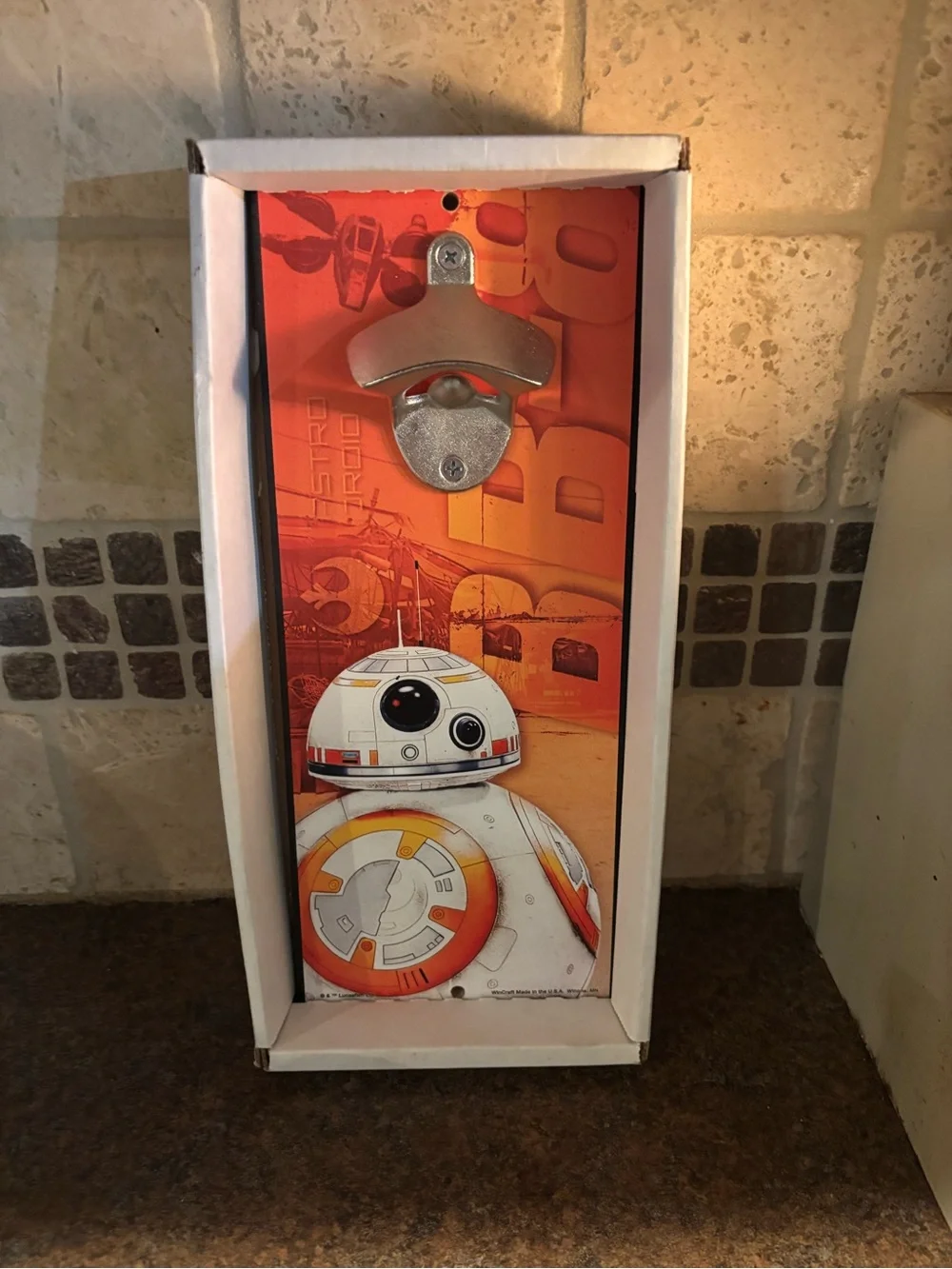 BB-8 Themed Wall Bottle Opener - White and Orange Home Wall Decor